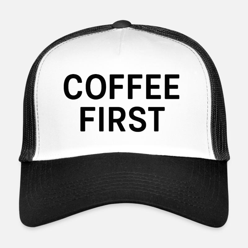 Coffee Break Motif Print Trucker Cap