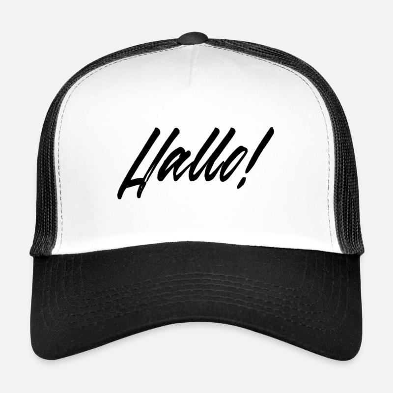 Hand Painted Hello Design for Clothing Trucker Cap