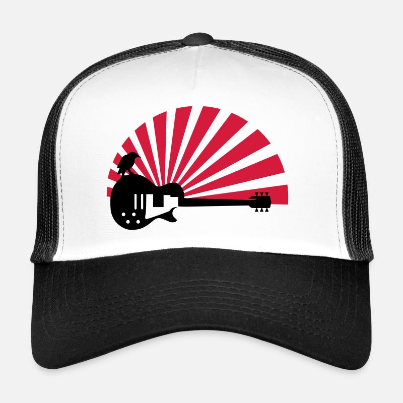 gitarre - Trucker Cap - Weiß/Schwarz