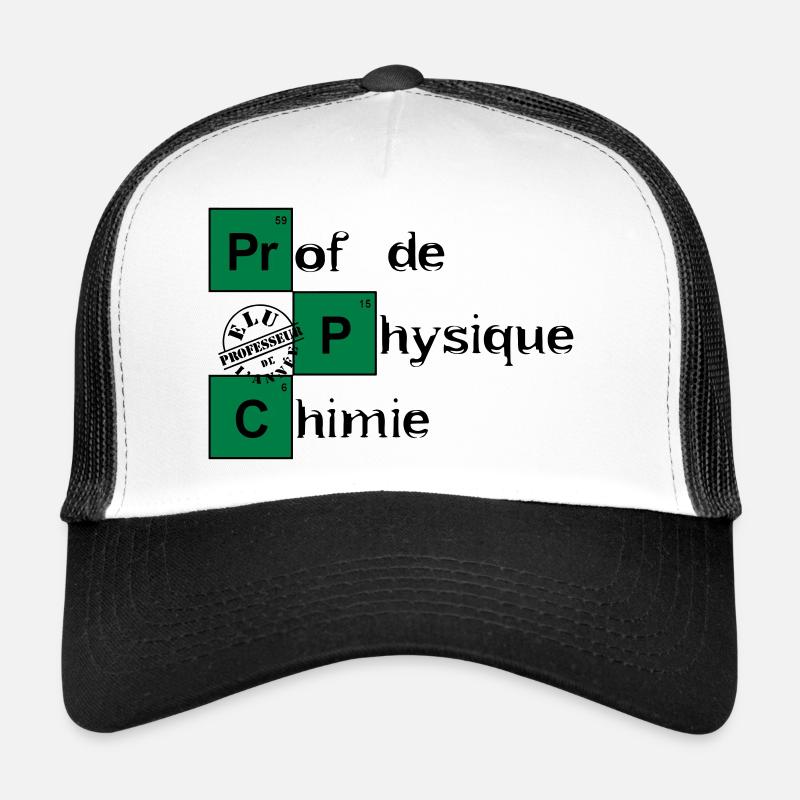 Elu prof de l'année - Physique Chimie - Casquette trucker  - blanc/noir
