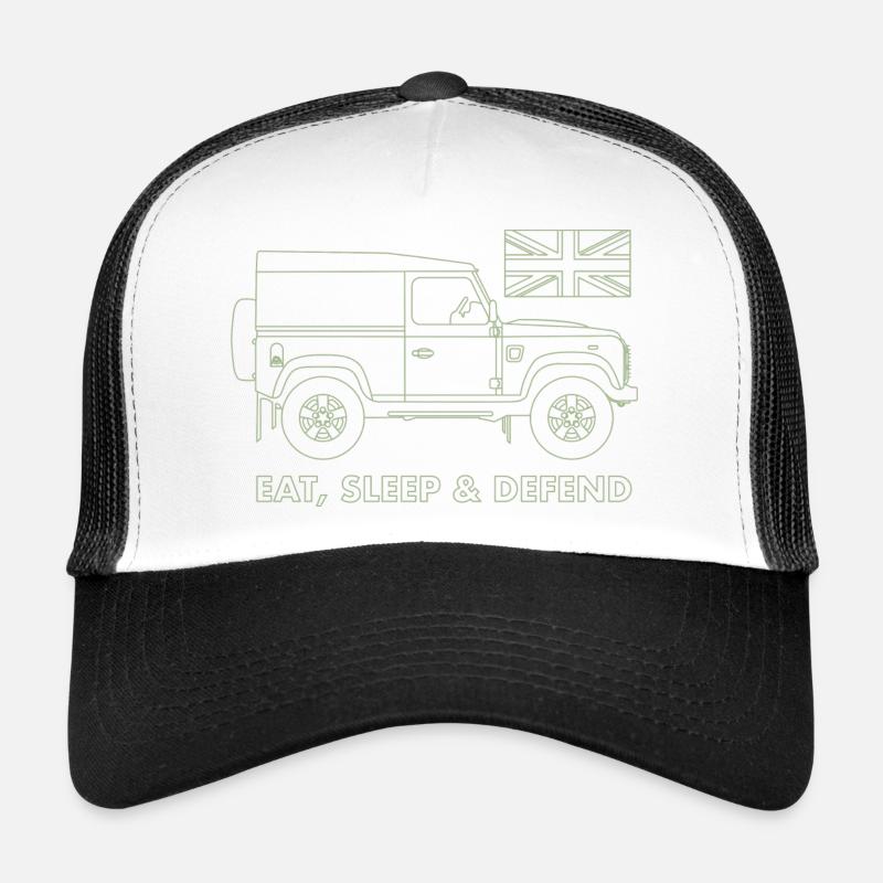 Eat, Sleep & Defend - Trucker Cap - white/black