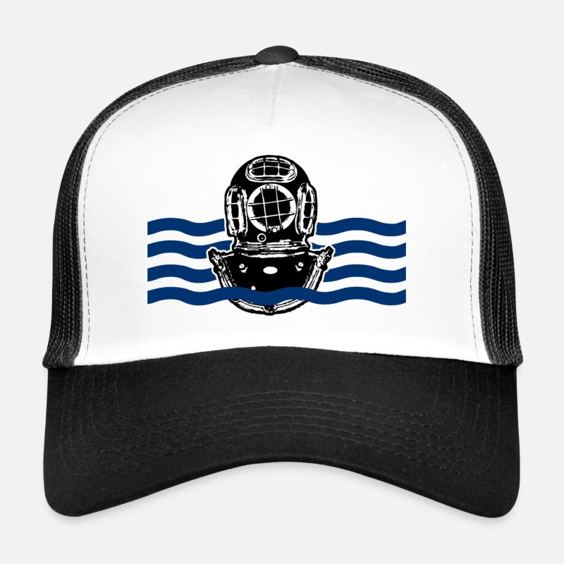 Scaphandrier 4 - Casquette trucker  - blanc/noir