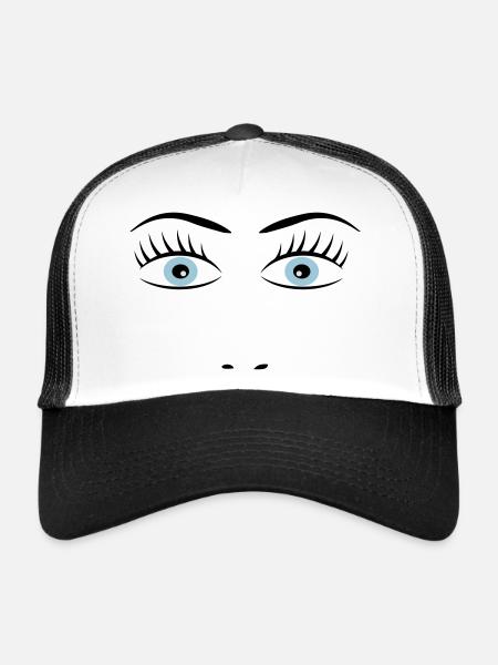yeux 2541614 15417884 - Casquette trucker  - blanc/noir - Devant