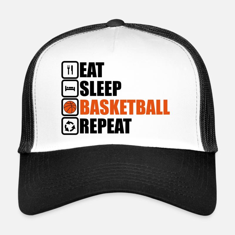 basketball,basketteur, basket, basketteuse - Casquette trucker  - blanc/noir