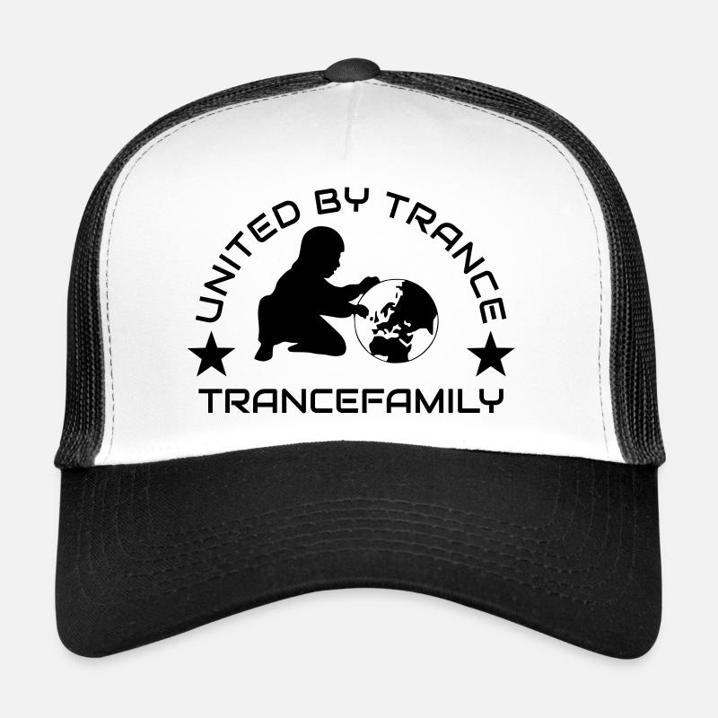 UNITED BY TRANCE - Casquette trucker  - blanc/noir