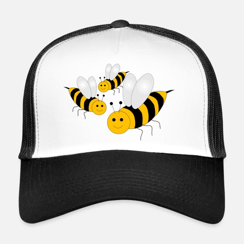 abeille - Casquette trucker - blanc/noir
