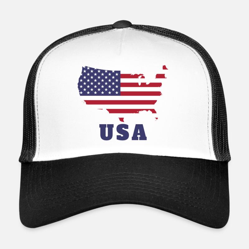 Flaggen-Silhouette USA - Trucker Cap - Weiß/Schwarz