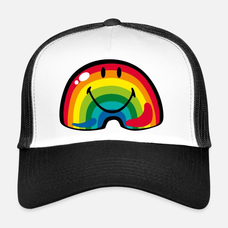 Smiley Rainbow - Trucker Cap - Weiß/Schwarz