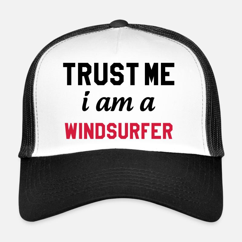 Windsurfen / Windsurfer / Windsurf / Windsurfing - Trucker Cap - Weiß/Schwarz