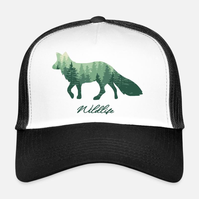 Fuchs Wald Wildlife fox - Trucker Cap - Weiß/Schwarz