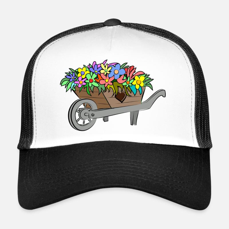 Blumen Frühling - Trucker Cap - Weiß/Schwarz