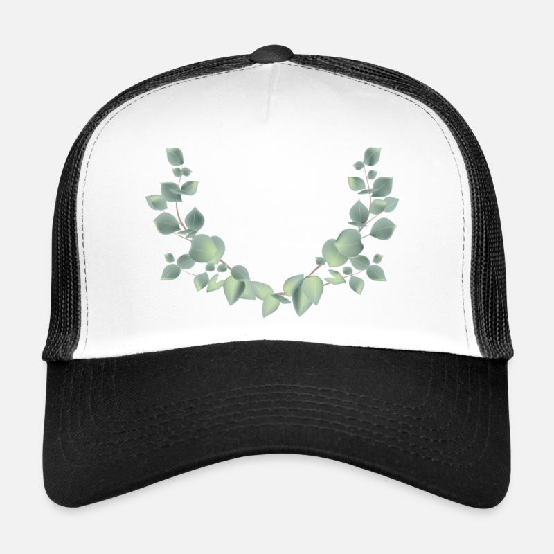 delicate eucalyptus branches as a half wreath Trucker Cap