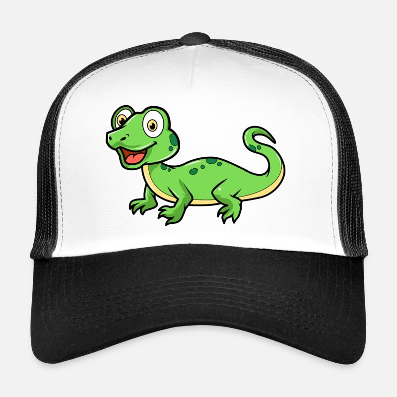 Eidechse - Trucker Cap - Weiß/Schwarz