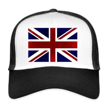 British Flag, United Kingdom, Red, White And Blue - Trucker Cap - white/black - Front