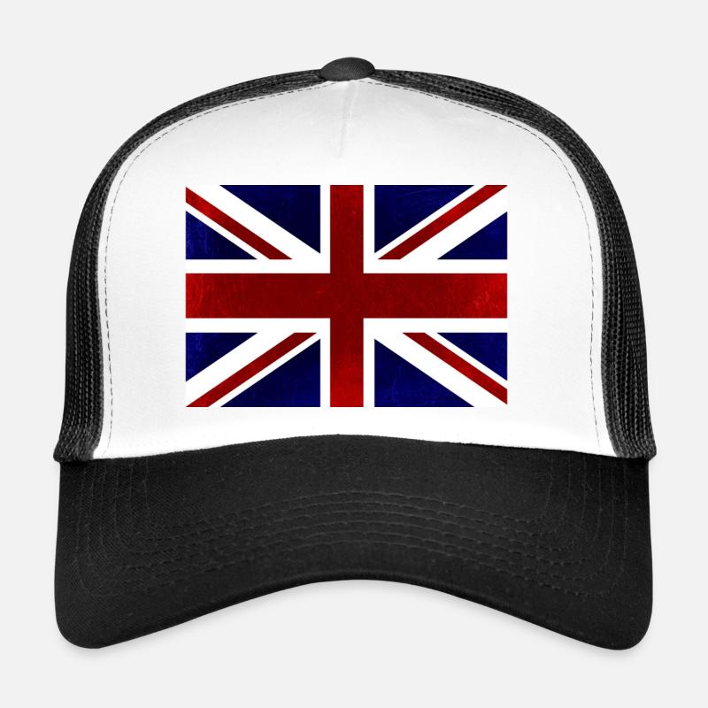 British Flag, United Kingdom, Red, White And Blue - Trucker Cap - white/black