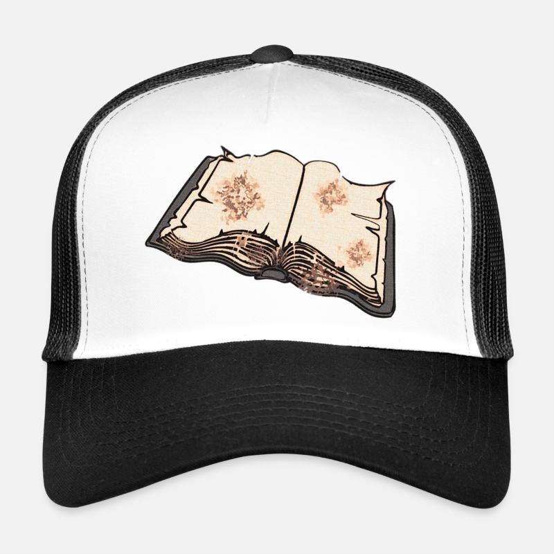 Open an old book, read Trucker Cap
