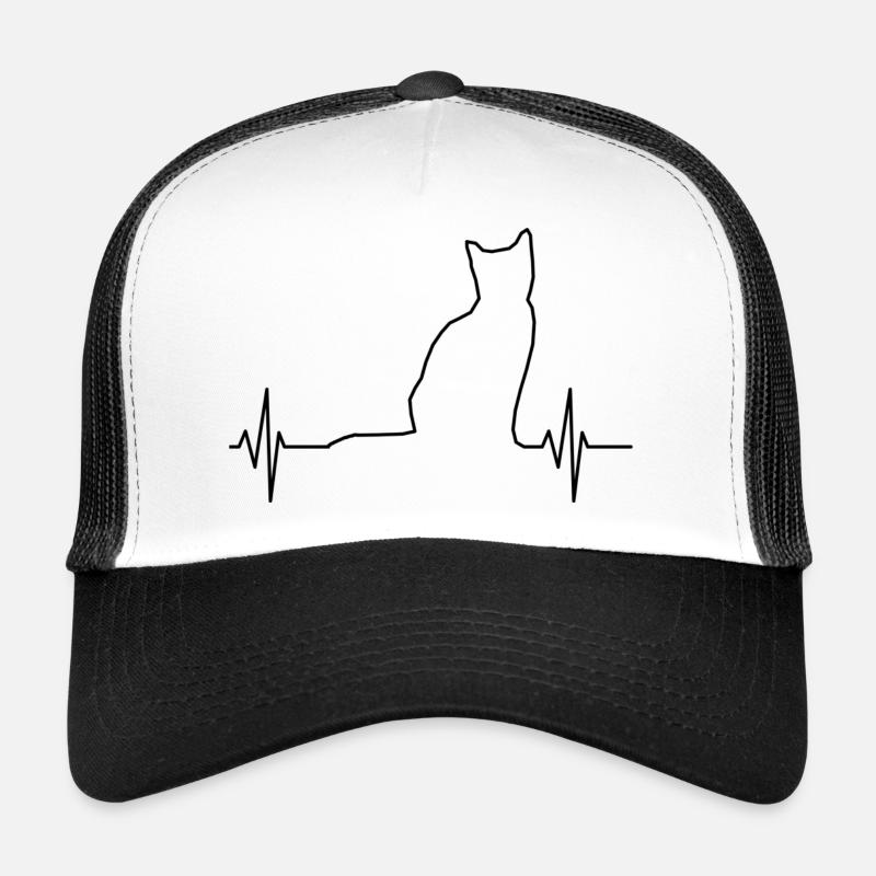 Cat ECG Black Trucker Cap