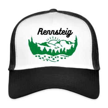 Thüringen Rennsteig Wandern Thüringer Wald grün - Trucker Cap - Weiß/Schwarz - Vorne