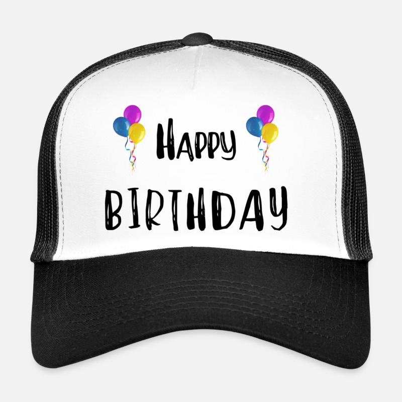 Happy Birthday - Trucker Cap - Weiß/Schwarz