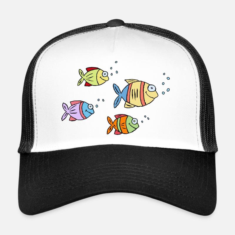 coloré poisson eau mer graffiti dessin d’enfants Casquette trucker 