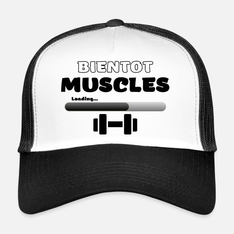 Bientot muscles - Casquette trucker  - blanc/noir