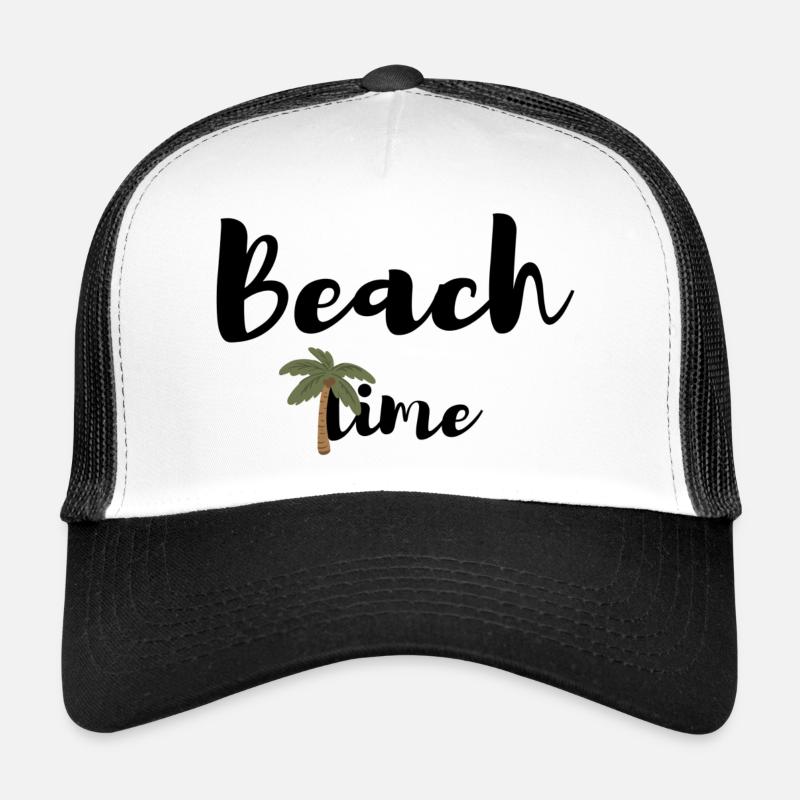 Palme Beach Time - Trucker Cap - Weiß/Schwarz