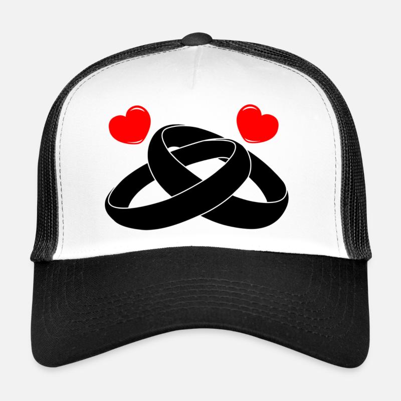 Eheringe mit Herzen Trucker Cap