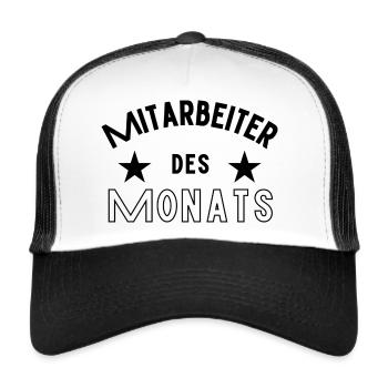 Mitarbeiter des Monats - Trucker Cap - Weiß/Schwarz - Vorne