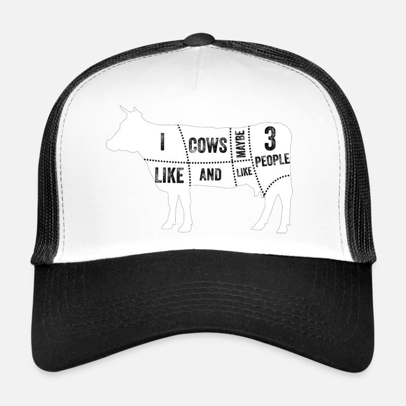 I like cows and maybe like 3 people - Trucker Cap - white/black
