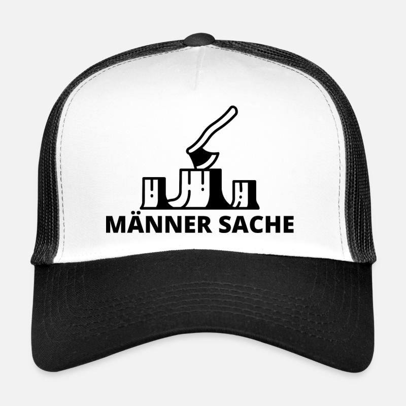Männer Sache Holzfäller - Trucker Cap - Weiß/Schwarz