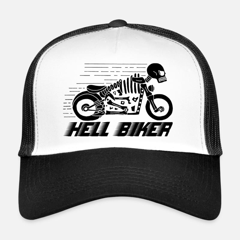 Motorrad schwarzes Skelett Trucker Cap