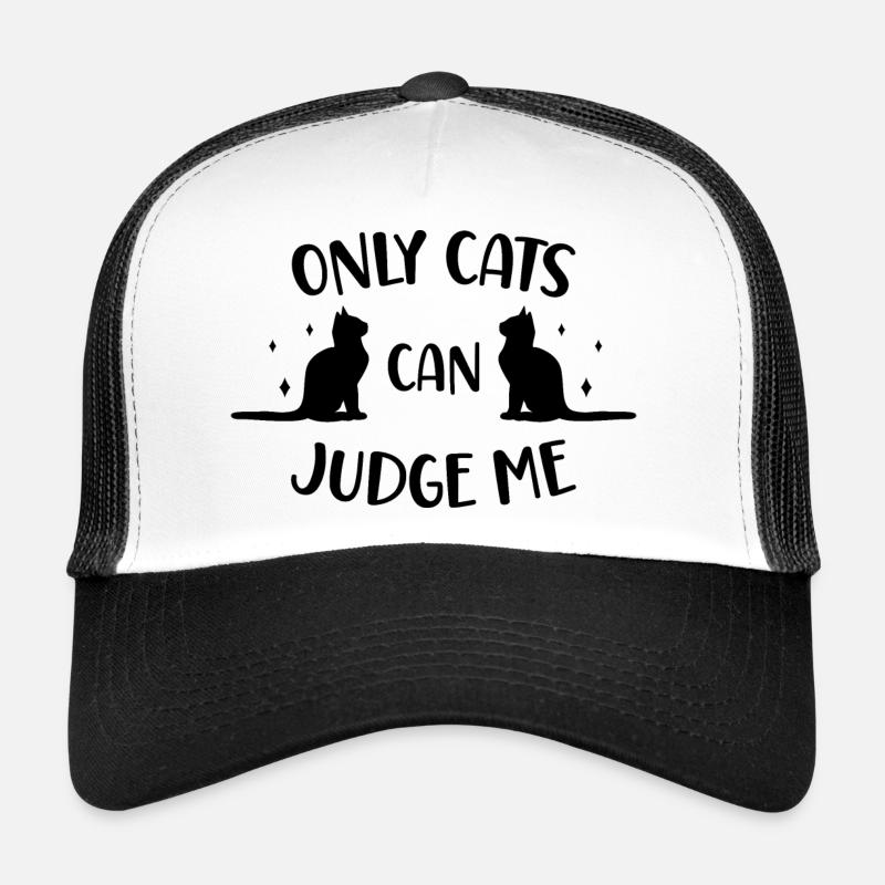 Nur Katzen können mich beurteilen schwarze Version - Trucker Cap - Weiß/Schwarz
