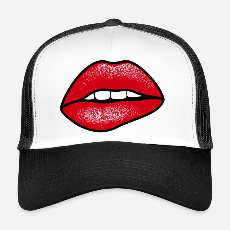 Lips - Trucker Cap - white/black