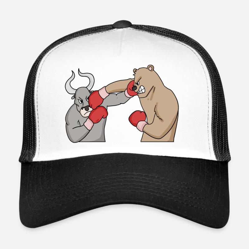 Actions Trading d’actions Cours des actions Taureau Ours Casquette trucker 