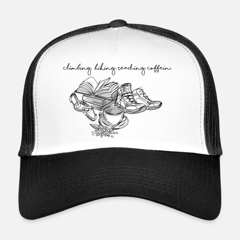 Hiking - Climbing - Reading - Coffein Trucker Cap
