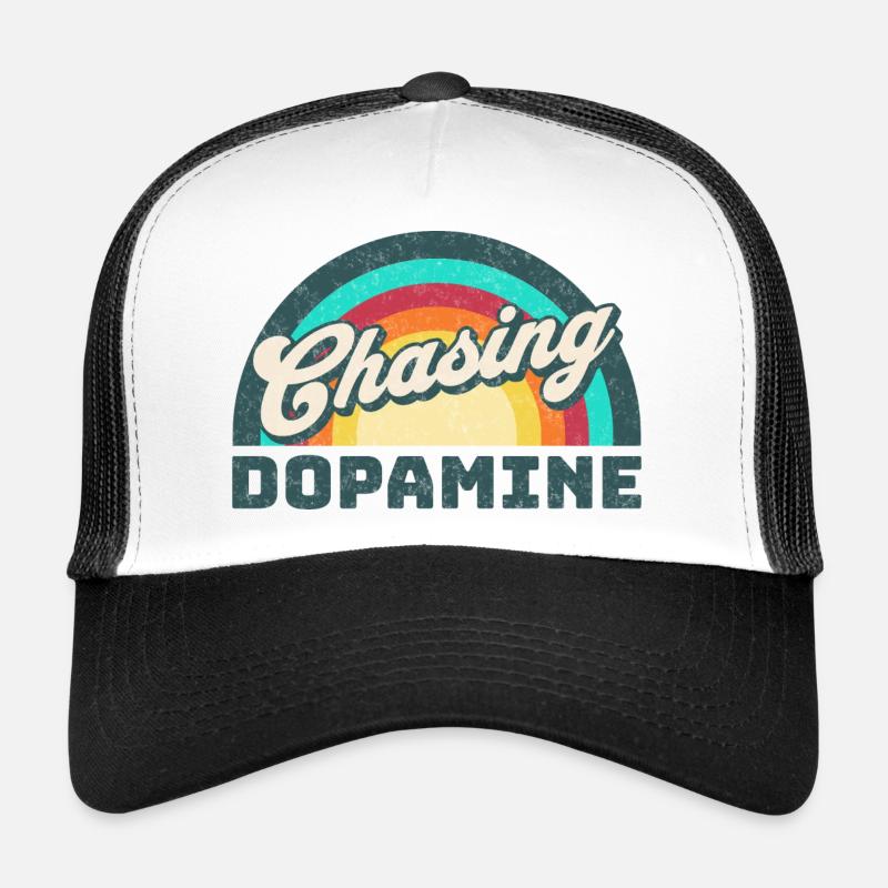Retro-Regenbogen auf der Jagd nach Dopamin Trucker Cap