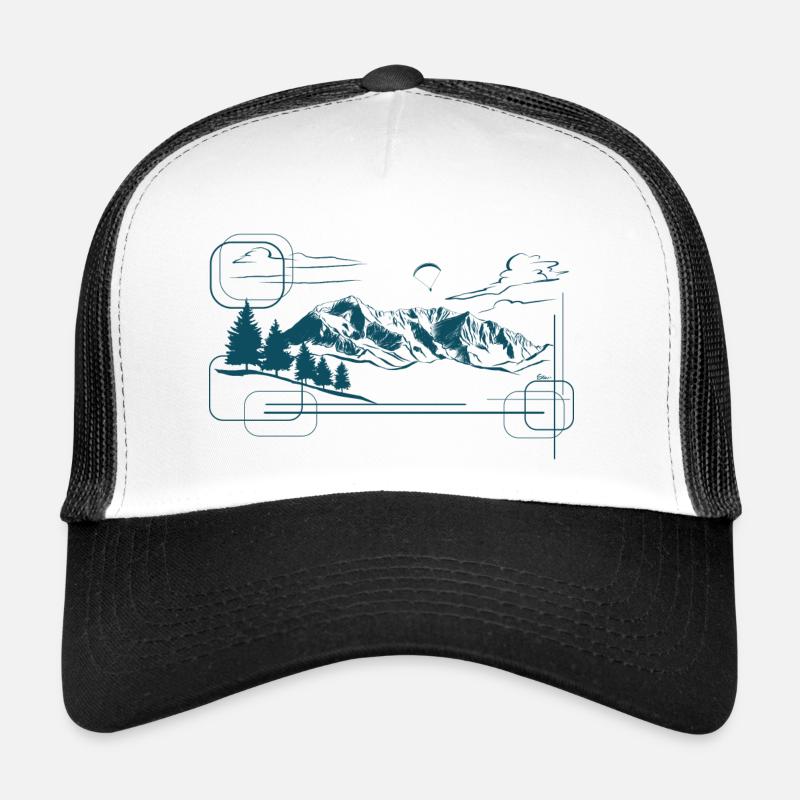 Design in den Bergen - Trucker Cap - Weiß/Schwarz