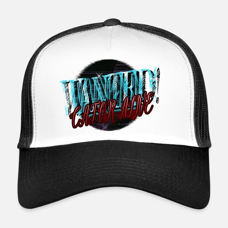 Big Cat Noir Present Cat Chemises à manches longues Mignon Casquette trucker 