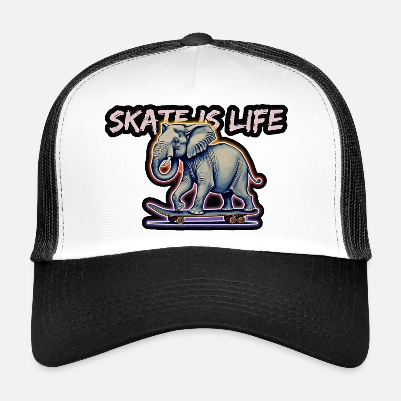 Elefanten Skater - Trucker Cap - Weiß/Schwarz