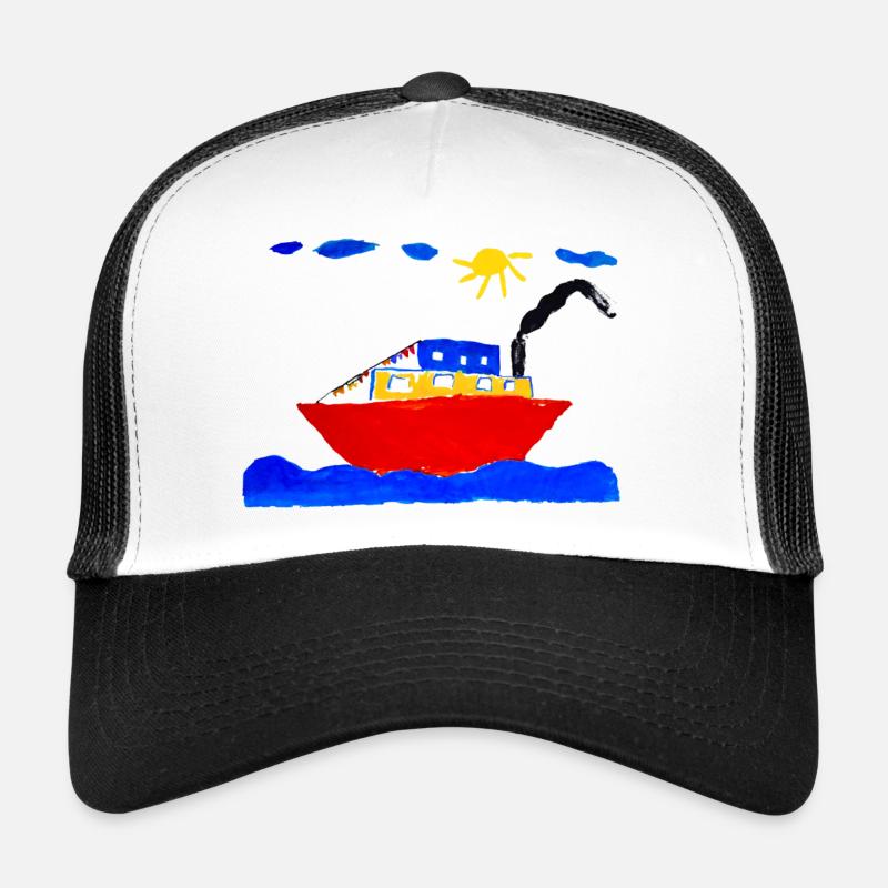 Feriendampfer - Trucker Cap - Weiß/Schwarz