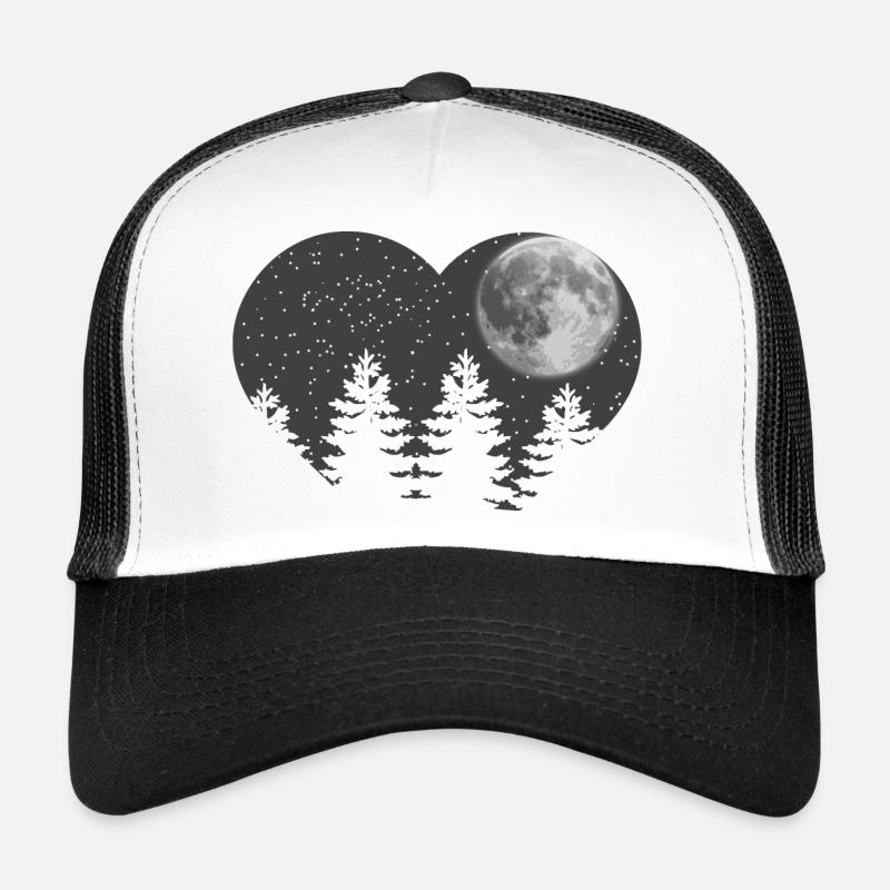 Moonlit Forest Night Scene Design Trucker Cap