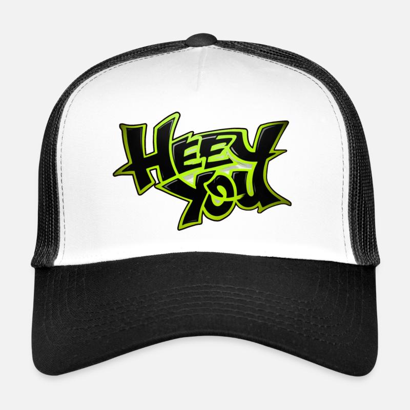 heey du - Begrüsung - Trucker Cap - Weiß/Schwarz