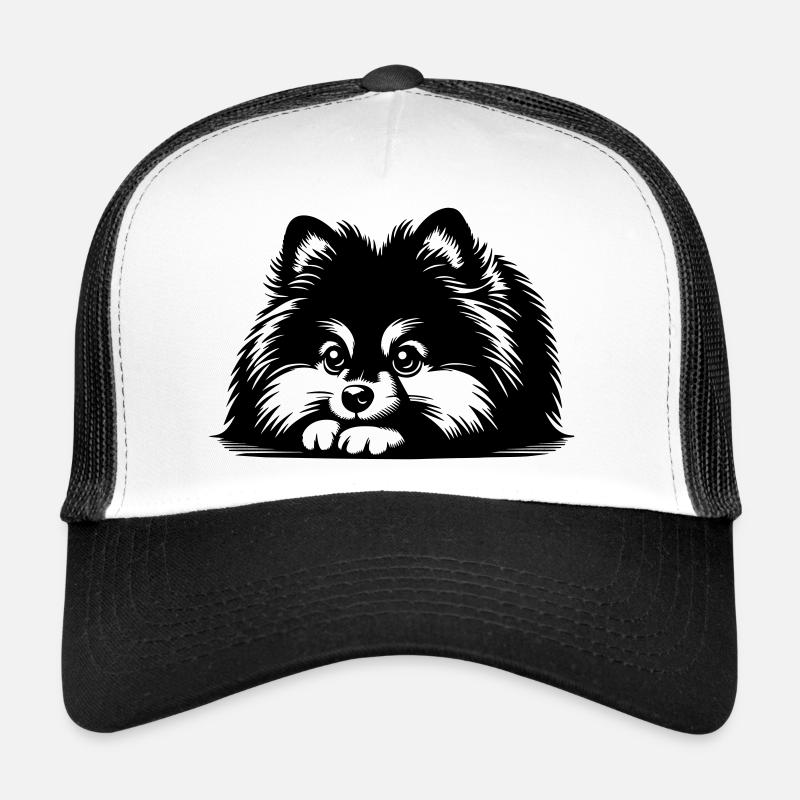 Zwergspitz Kopf mit Pfoten Trucker Cap