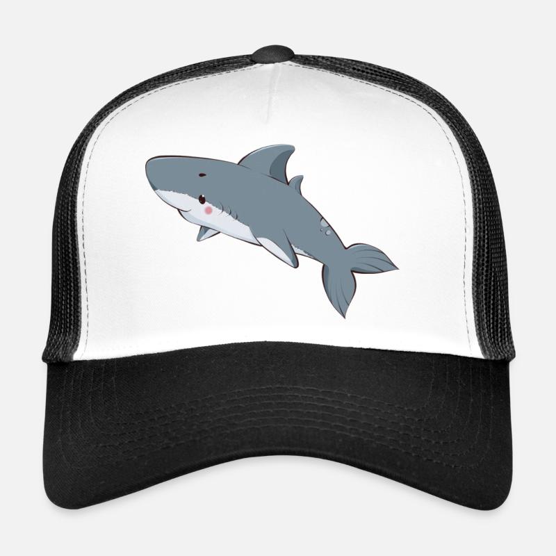 Requin - Casquette trucker  - blanc/noir