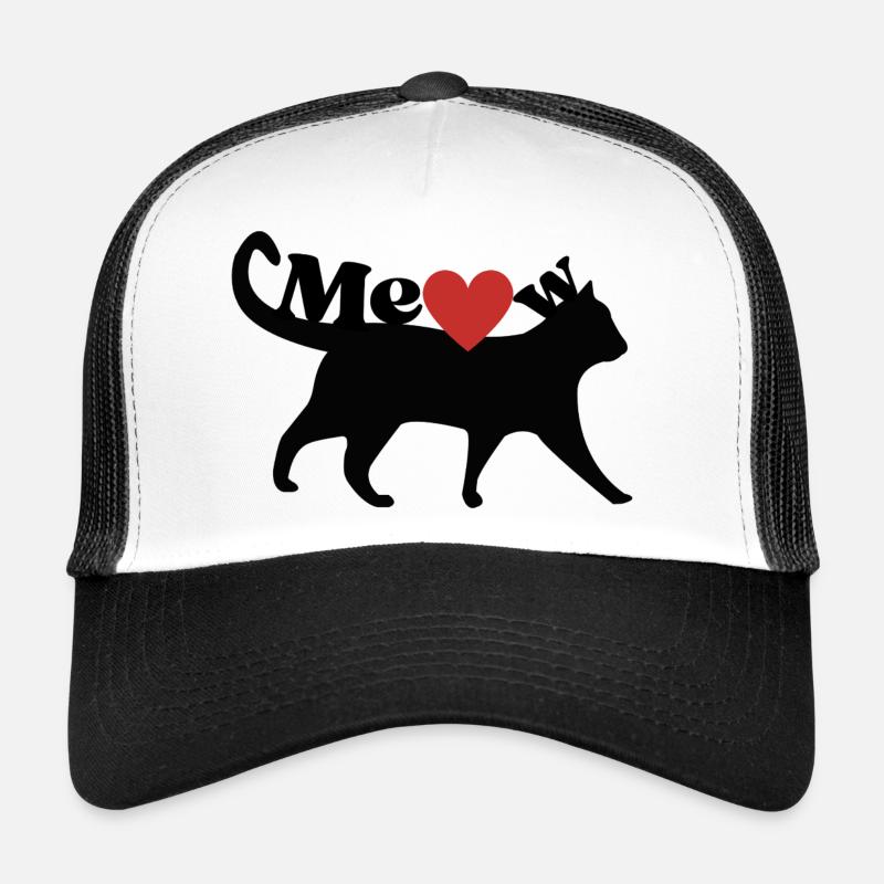 MeoW_Cat - Trucker Cap - Weiß/Schwarz