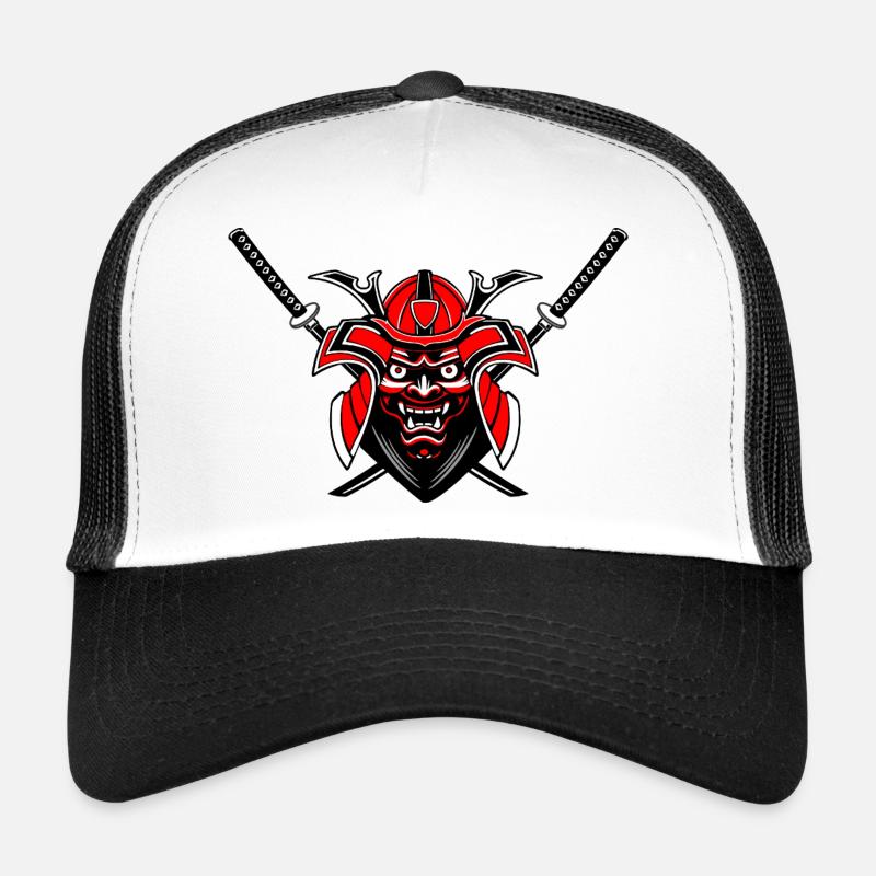 Menpō & Schwerter – Rot Schwarz Design Trucker Cap