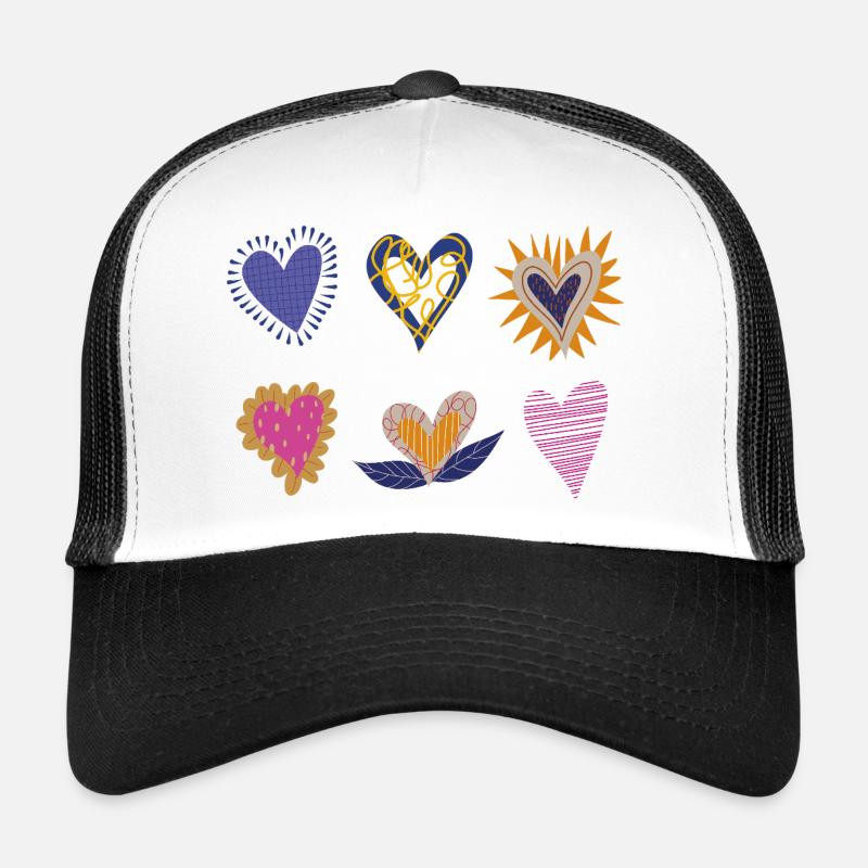 Des cœurs pour tout le monde - Casquette trucker - blanc/noir