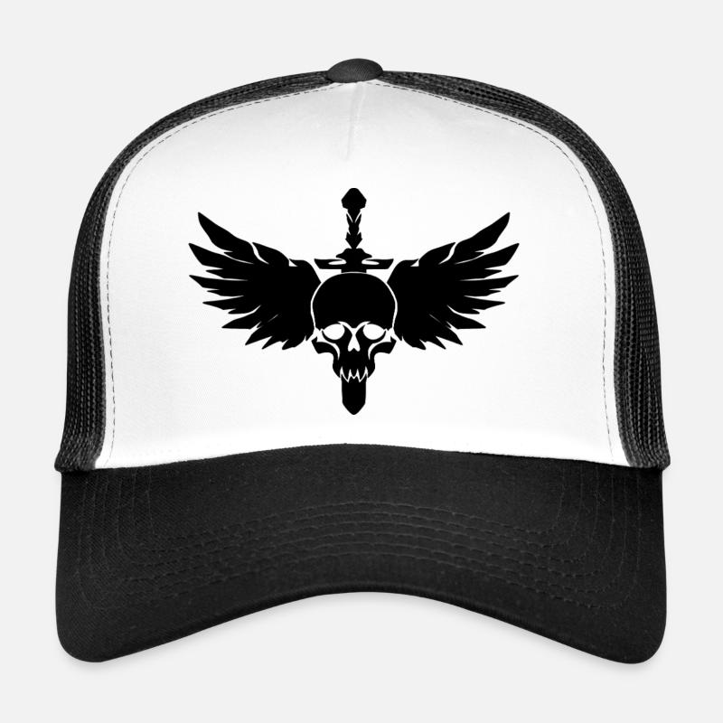 crâne - Casquette trucker - blanc/noir