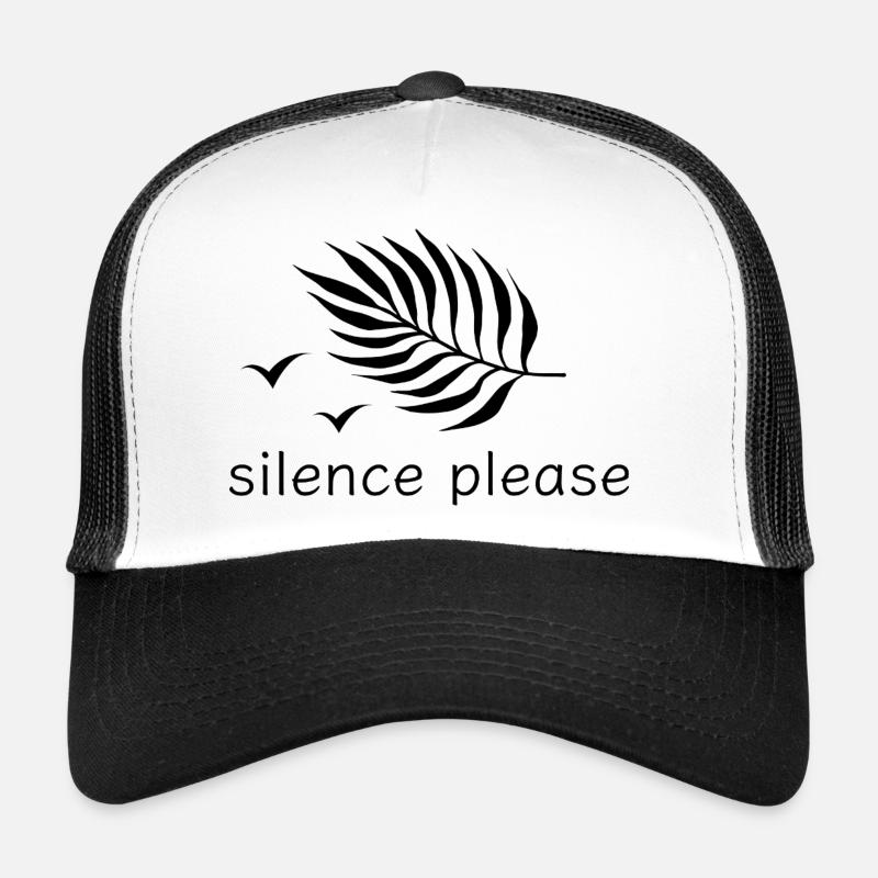 Silence please Ruhe Druckdesign - Trucker Cap - Weiß/Schwarz