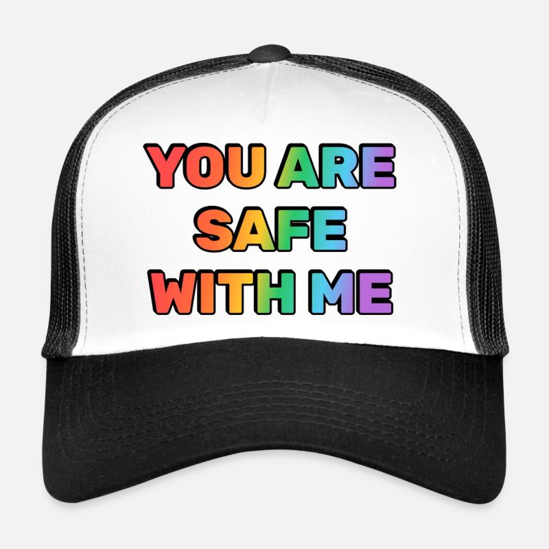 Tu es en sécurité avec moi, arc-en-ciel Casquette trucker 